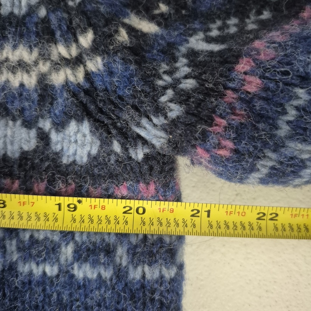 Talbots Sweater Womens M Blue Fair Isle‎ 100% Wool Cardigan Full Zip Vintage - Picture 5 of 8